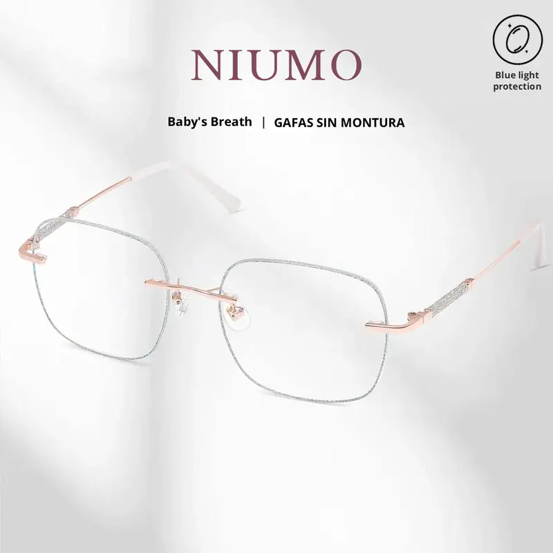 Lunettes sans monture photochromiques ️, protection contre les UV et la lumière bleue, style moderne facile à assortir