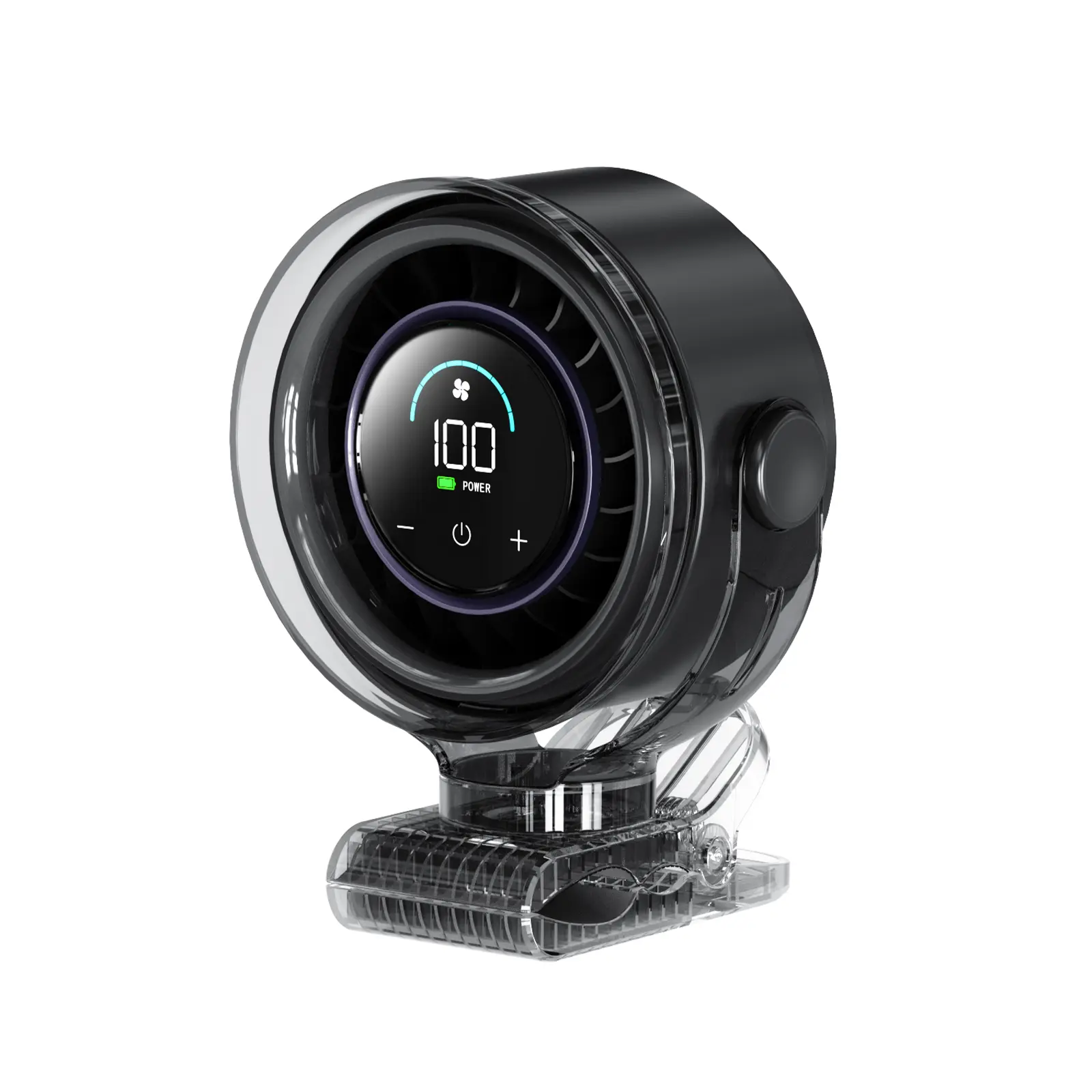 Coolhill Kipas Portabel Jepit, Kipas Meja Multifungsi 100 Kecepatan, Kipas Mini Personal untuk Meja, Mobil, dan Lainnya, Kecepatan Angin Dapat Disesuaikan, Baterai Isi Ulang 5000mAh, Layar Digital, Sangat Senyap dan Tahan Lama untuk Perjalanan, Kantor, Mobil, Gym, Luar Ruangan, Asrama, dan Rumah