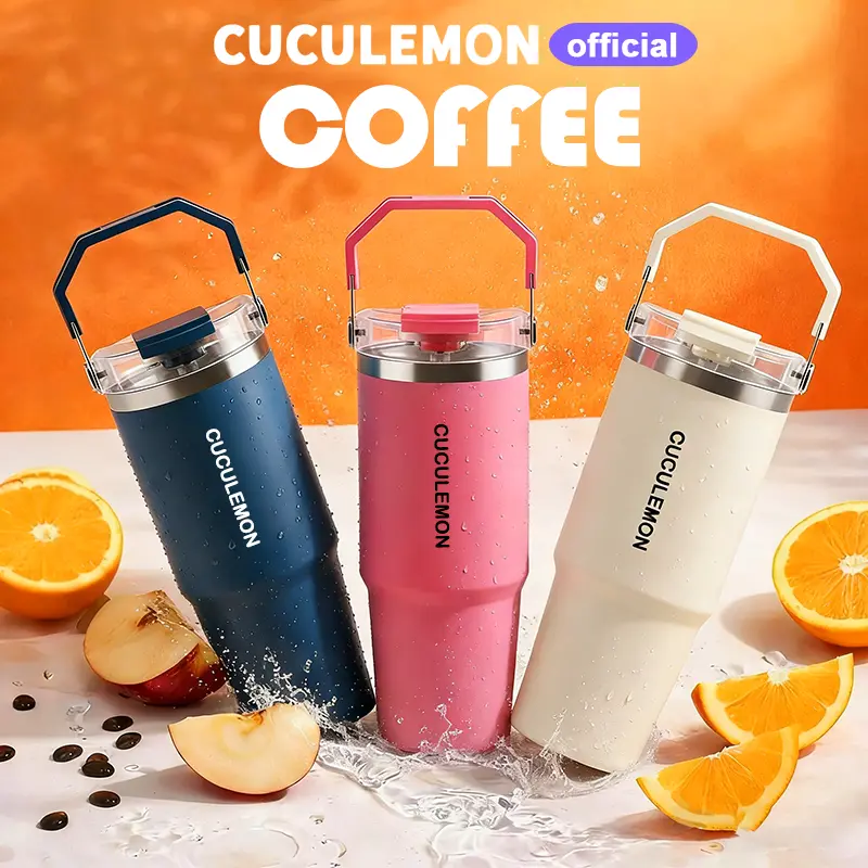 CucuLemon 890ml Stainless-Steel Vacuum Insulated Tumbler and Portable Coffee Thermos