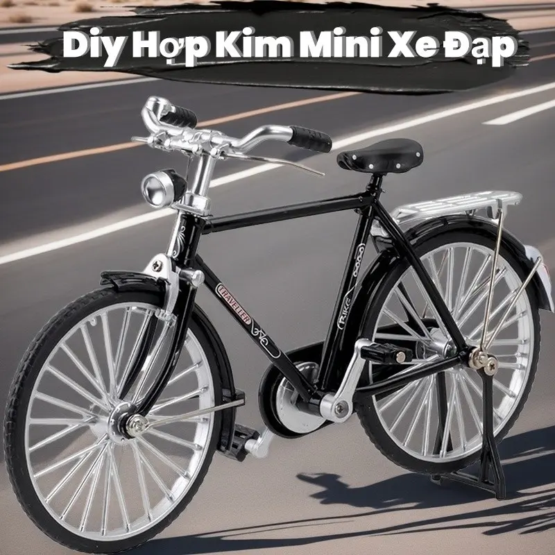 DIY Retro Mini Bicycle Model Kit, 1:10 Scale, Alloy, Easy to Assemble