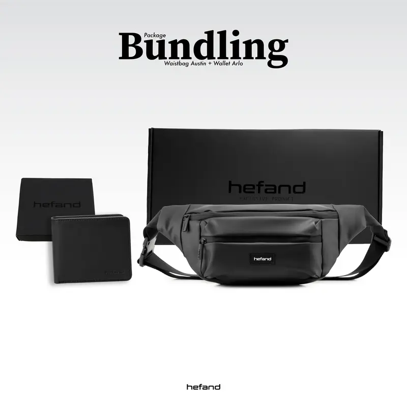 Hefand Bundle: Austin Waterproof Waist Bag and Arlo Wallet