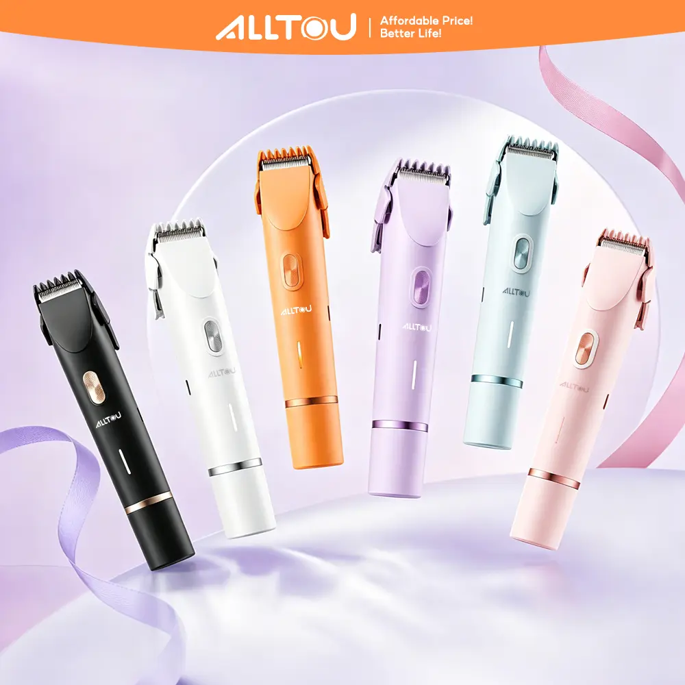 Six Colour ALLTOU 女士2合1电动剃毛器，IPX7防水，双陶瓷刀头，比基尼区修剪，主打无痛脱毛