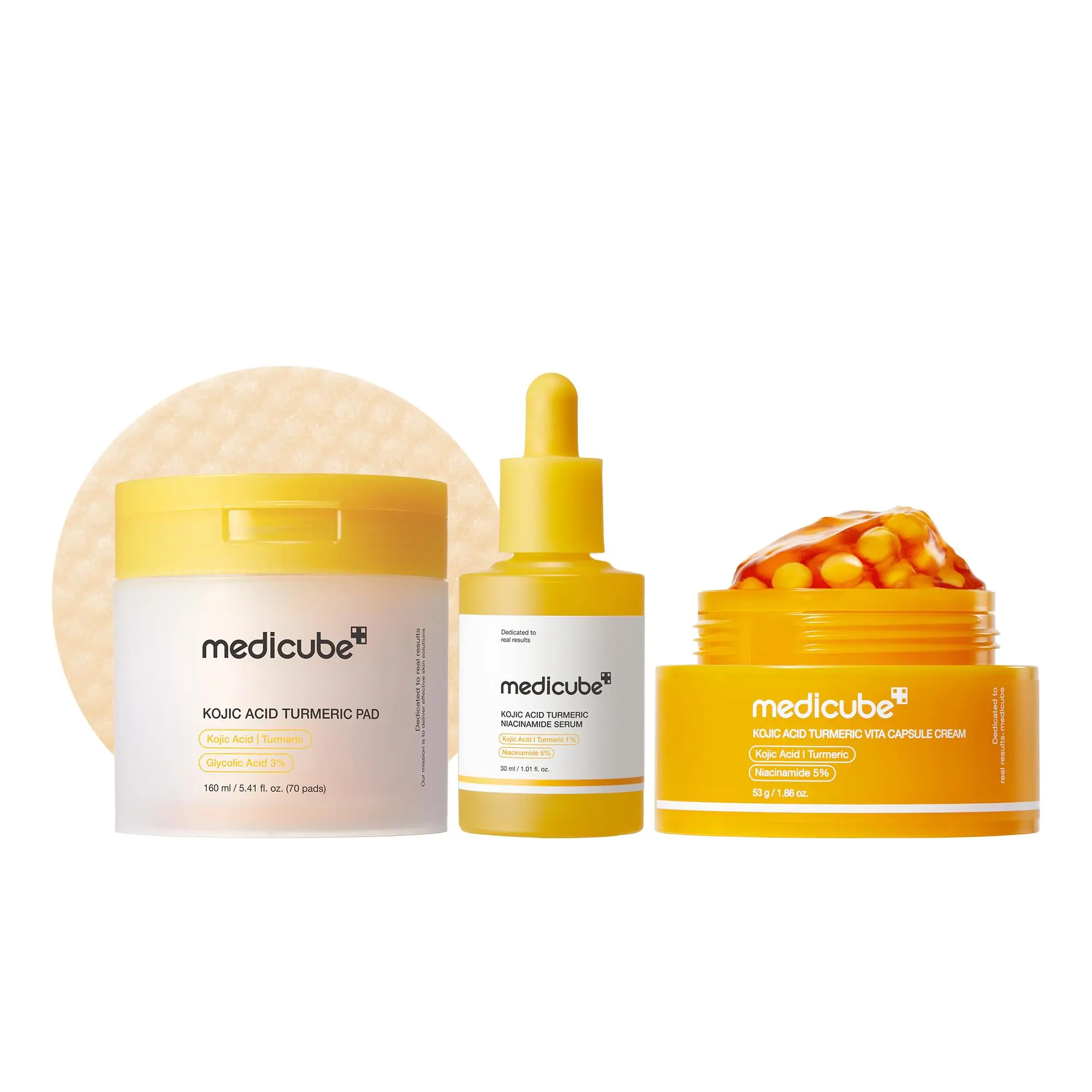 [medicube] Kojic Acid Turmeric Power Duo for Face & body | Ideal for Troubled Skin & Use After Spot Care | Soothing & Calming with Kojic Acid, Turmeric, Niacinamide