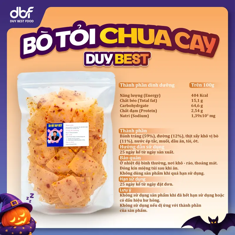 10.10 (독점) Duy Best 새콤매콤 마늘 소고기 라이스페이퍼 스낵 - 알싸한 매운 마늘맛 & 산뜻한 새콤함
