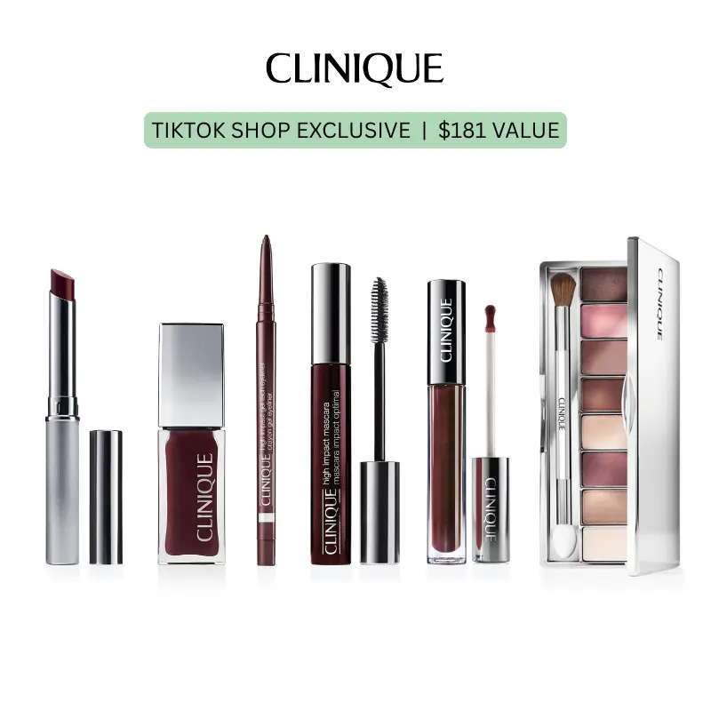 Clinique Black Honey Deluxe Collection Makeup Set with Volumising and Lengthening Products, Lip and Face Tint and Lip Gloss, Lightweight, Hydrating and Dewy