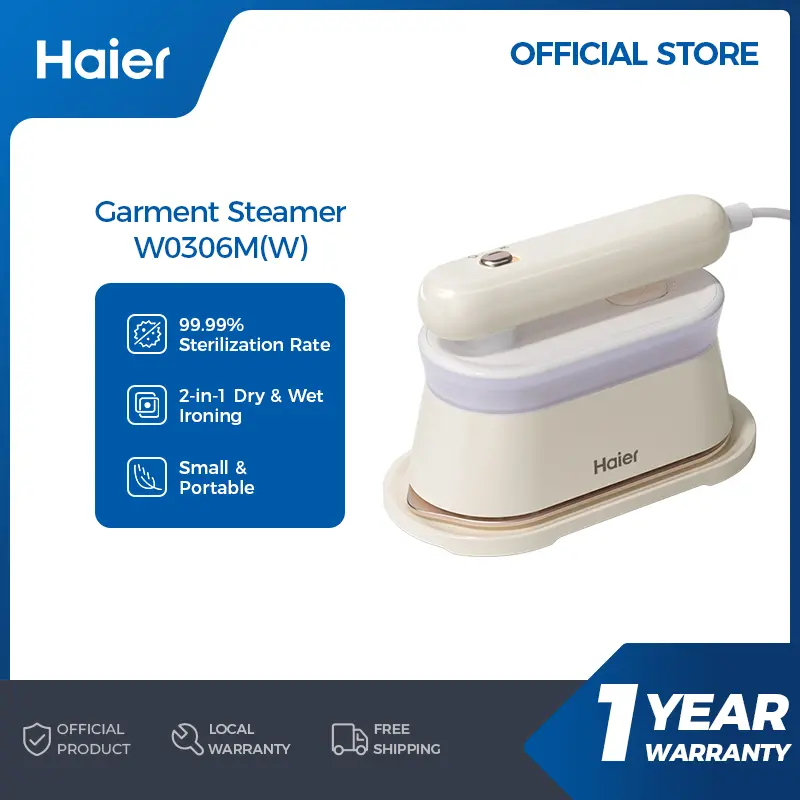 Fer à vapeur Haier multifonction sec et humide, 1200 W, poignée rotative à 360°, format portable pour le voyage, élimination de 100 % des acariens
