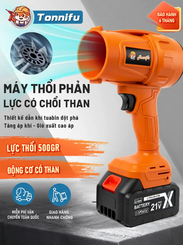 Máy Thổi Phản Lực Tonnifu - 910 Turbofan không dây cầm tay, Máy thổi công suất lớn tốc độ quay 16.300 vòng/phút dùng để thổi lá, thổi bụi xe hơi, dọn dẹp làm vườn