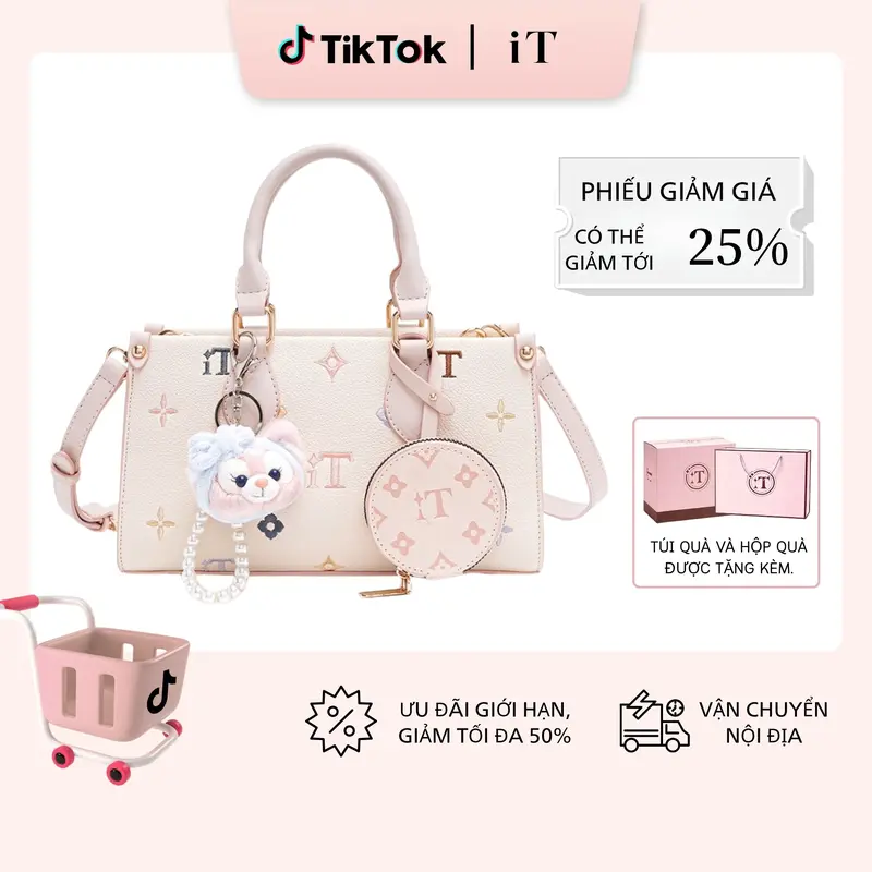 【Tặng kèm túi quà】Túi iT Brand là một chiếc túi xách nữ cổ điển được thêu tay và trang trí bằng họa tiết in. Túi có thể xách tay hoặc đeo chéo và có khóa cài bằng nhung rất đẹp túi xách nữ.