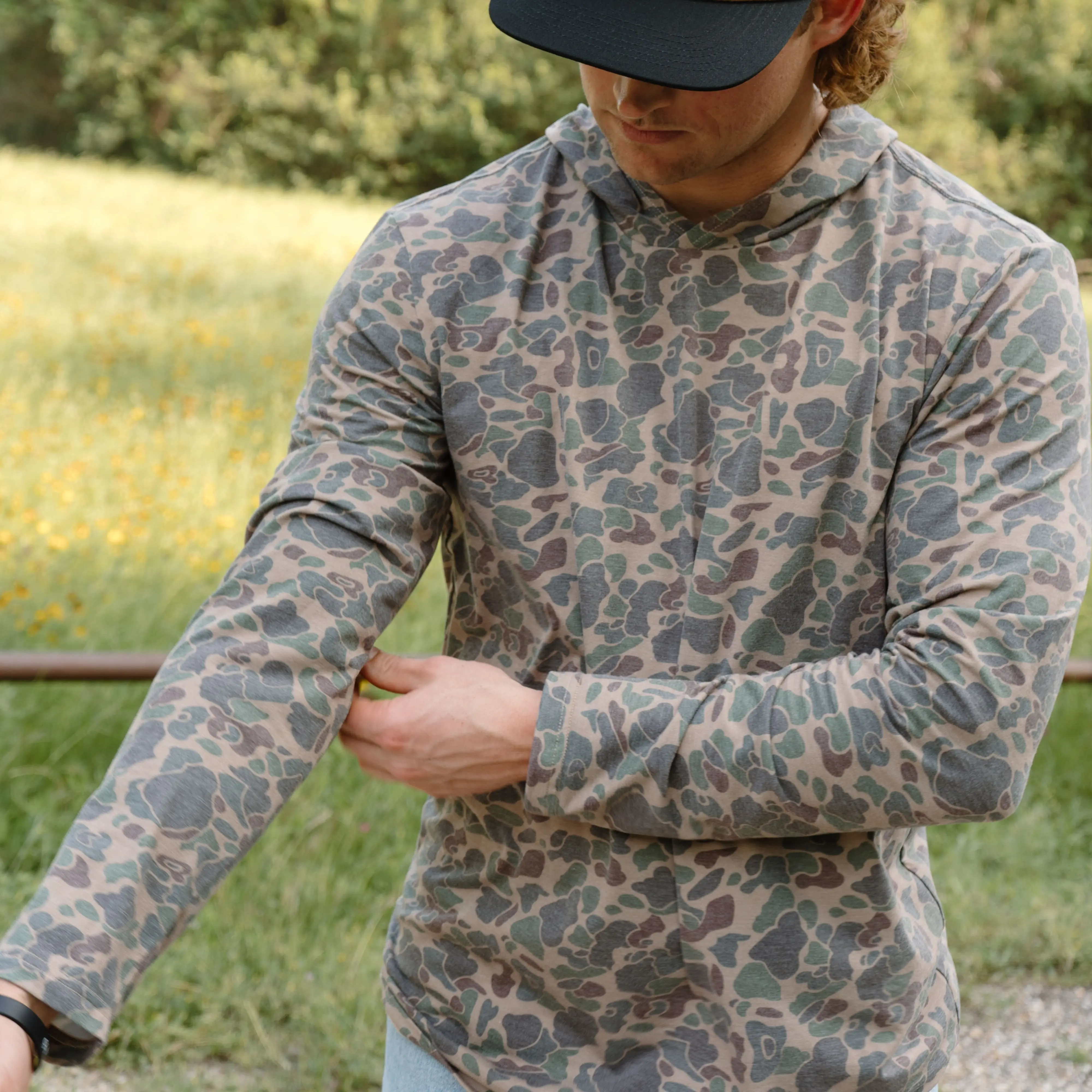 Hondo leichter Vintage-Camouflage-Hoodie | Athletic Fit | Outdoor-Hoodie