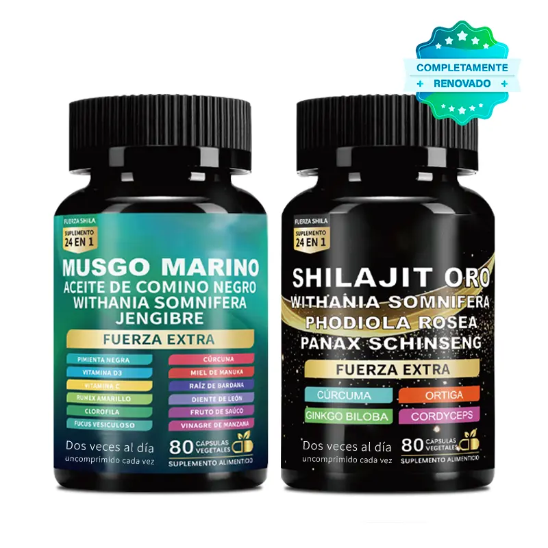 Complément aux algues et au shilajit – multivitamines tout-en-un – fabriqué aux États-Unis – ancien et nouvel emballages expédiés ensemble