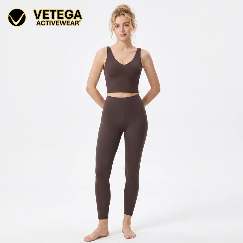VETEGA leggings deportivos para mujer de cintura alta elástica, control de abdomen y realce de glúteos, licra transpirable con efecto segunda piel para tenis, gimnasio, yoga y uso diario (se recomienda pedir una talla más)