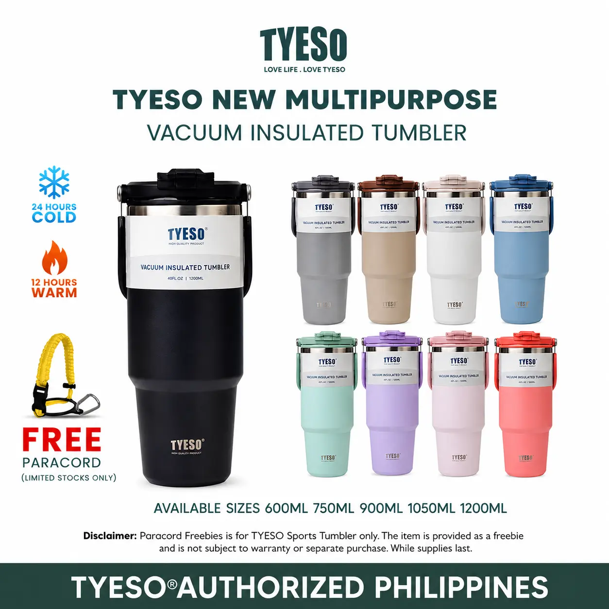 AF TYESO Multipurpose Tumbler - Daydream Collection Edition Stainless Steel Vacuum Flask 600ML-1200ML