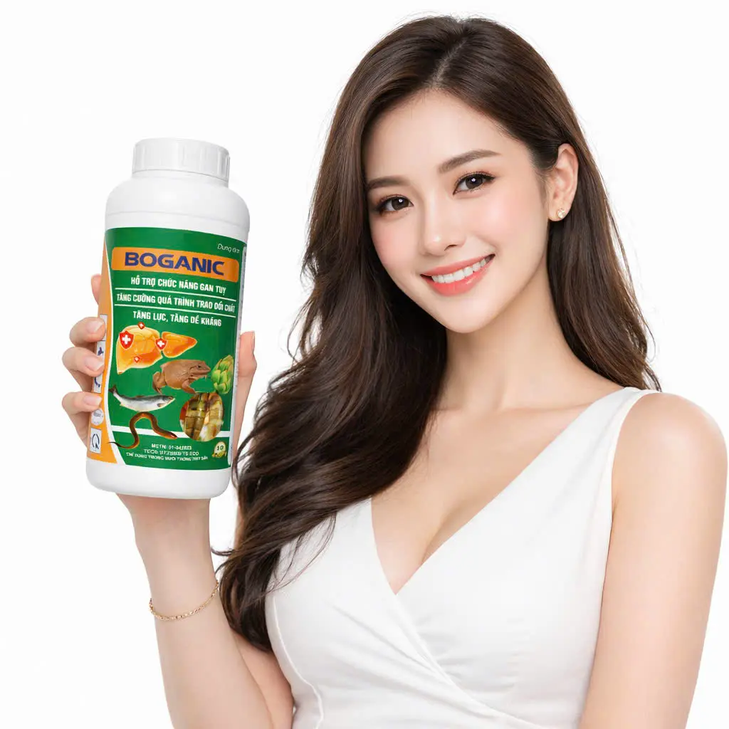 Boganic chai 1 lít  g.iải đ.ộc g.an, tăng lực, tái tạo t.ế b.ào g.an tuỵ cho tôm, cá, lươn, ếch