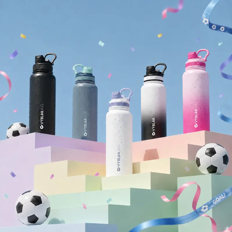 Gourde isotherme en acier inoxydable à double ouverture, garde l’eau froide 24 h ou chaude 12 h, avec paille, couvercle anti-fuite et poignée de transport, idée cadeau (32oz/960ml, 40oz/1150ml)