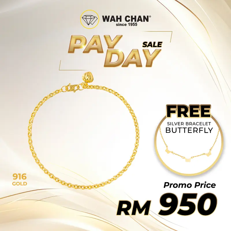 WAH CHAN 916 Gold Bracelet - Sunflower OSB1182 (S)