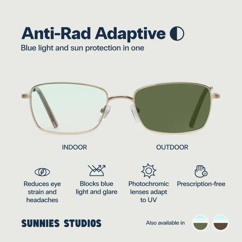 Sunnies Studios Anti-Rad Adaptive Austin Non-Prescription Blue-Light and Photochromic Glasses