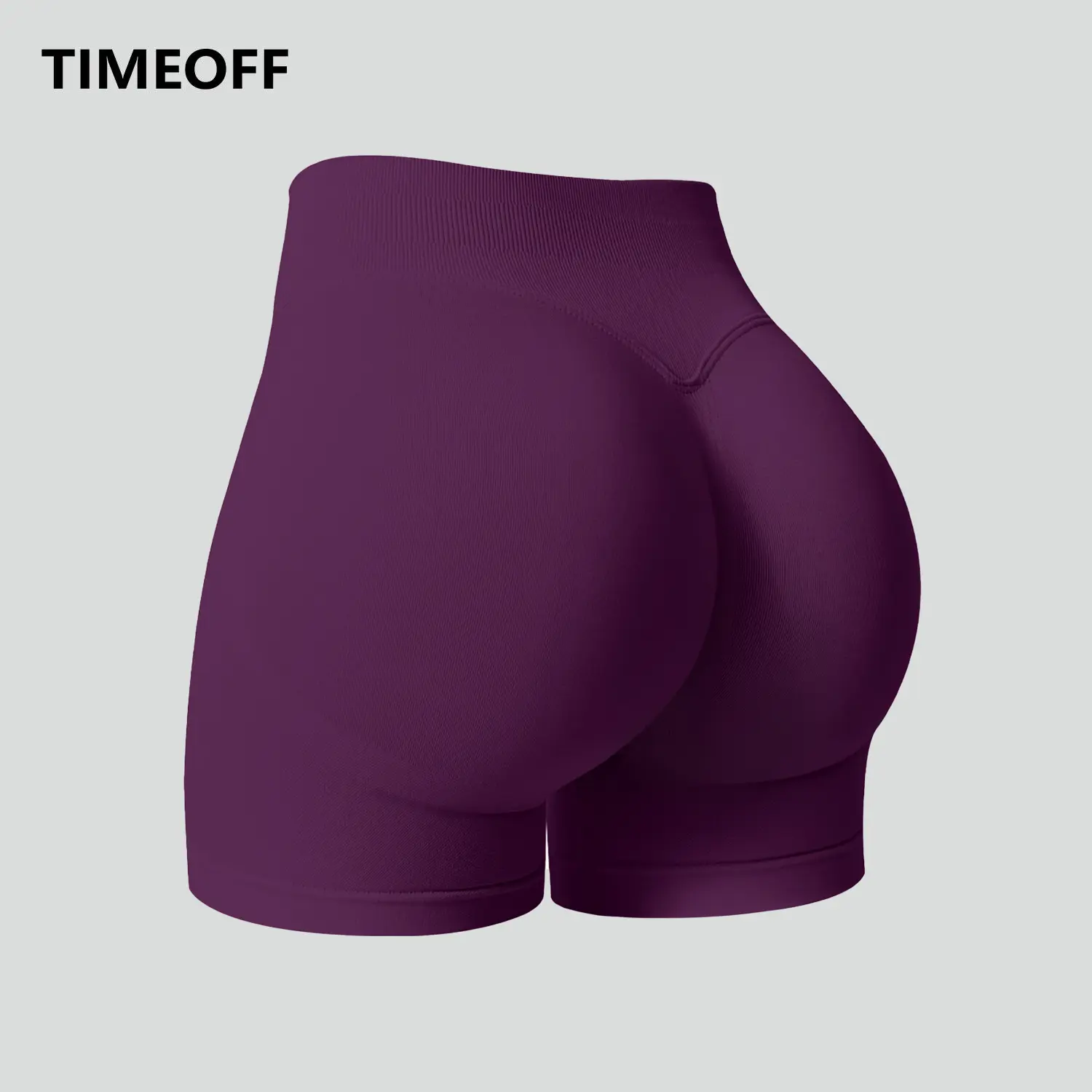 TIMEOFF 女士红色纯色弹力骑行运动短裤，提臀修身透气，适用于跑步和健身