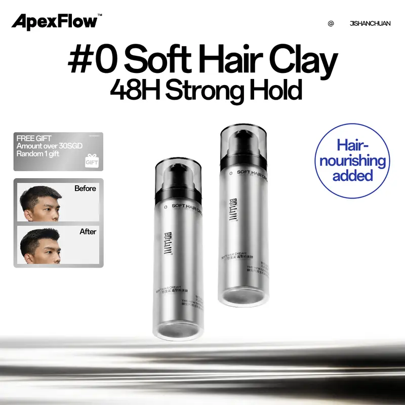 ApexFlow 0# Soft Hair Clay Botol Tekan Tanpa Perlu Dicolek, Ukuran Kecil untuk Styling Harian, Menambah Volume dan Melembapkan Rambut di Musim Semi