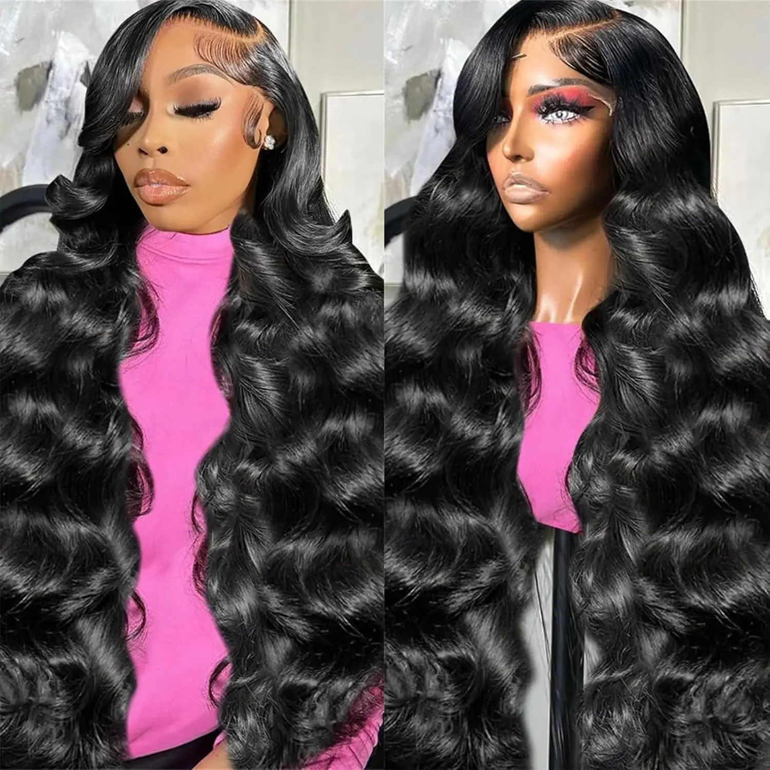 30-Inch 13x6 HD Lace Front Human Hair Wig, Glueless Body Wave, Natural Black or 4/27 Highlights, Pre-Plucked with Baby Hair, $109