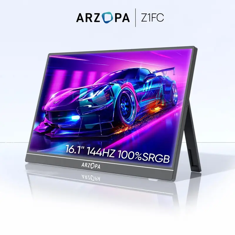 Productos top para el Mundial ARZOPA Monitor portátil para juegos de 16.1 pulgadas y 144 Hz/15.6 pulgadas y 60 Hz monitor portátil 100%sRGB 1080P FHD con HDR, ultra delgado, cuidado de los ojos, segunda pantalla externa para laptop PC PS5 Mac