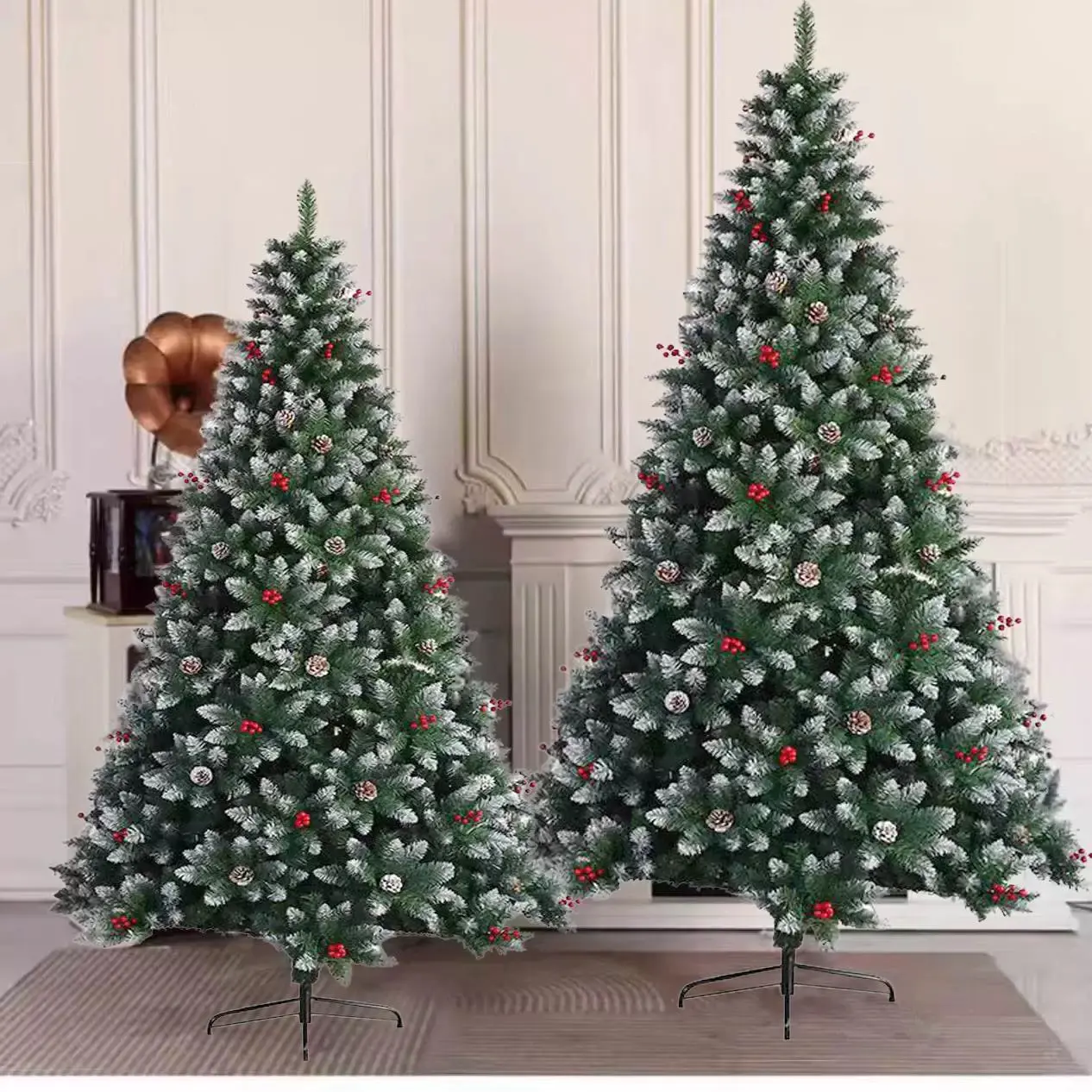5/6/7/8FT Berry Christmas Tree Christmas Decor Metal Stand Christmas Trees Xmas Tree Decorations Ornaments
