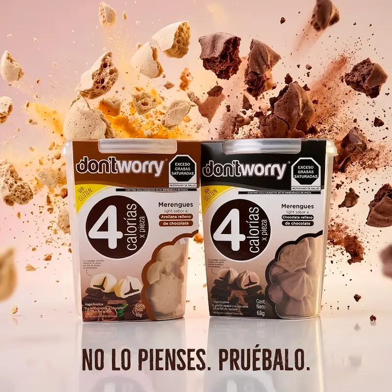 Don't Worry Light DUO Meringues, Chocolate and Hazelnut, 2 Packs, 4 Calories per Piece