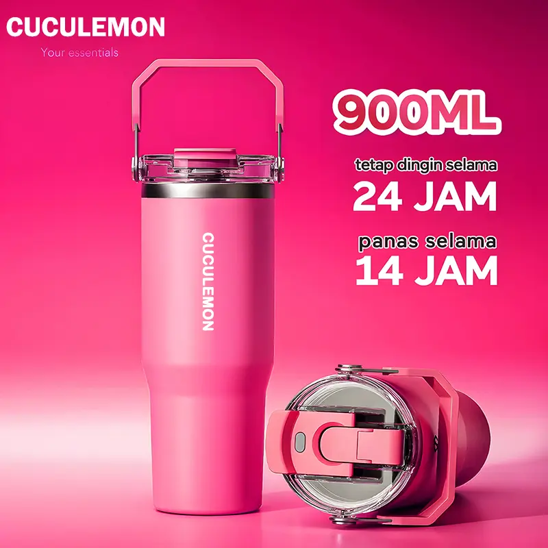 Cuculemon ステンレス製保温・保冷タンブラー 1L 大容量 24時間保温 ドリンクボトル