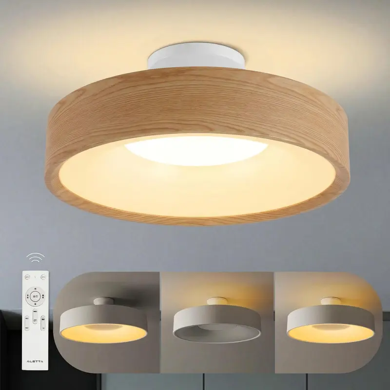 LED Ceiling Light for Rooms up to 8 Tatami Mats, 6 Colour and Brightness Settings, Remote, Timer and 3 Lighting Modes