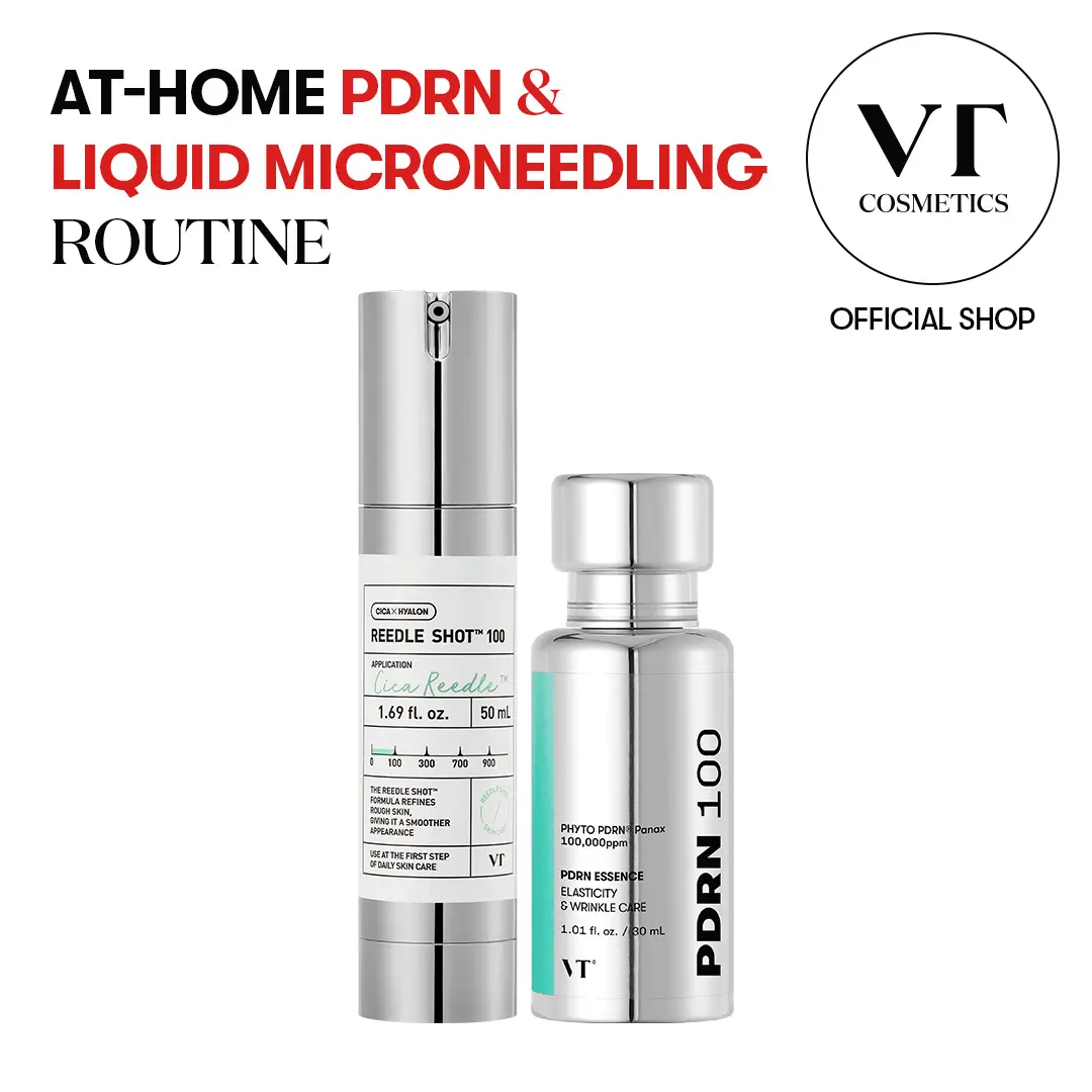 Kit viral VT COSMETICS Reedle Shot n.º 1 + VT PDRN con microagujas líquidas originales, PDRN de ginseng vegano y cuidado con colágeno | luminosidad antiedad, barrera cutánea y firmeza | tratamiento facial en casa y cosmética coreana