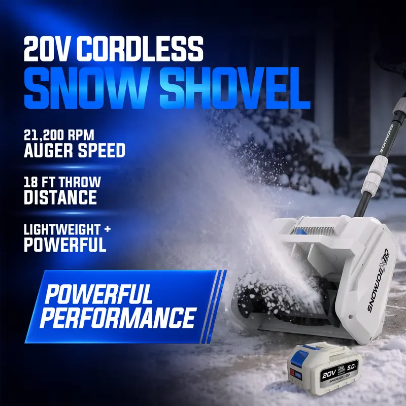 Snow Joe Cordless Snow Shovel Kit, 20 V Battery-Powered, Rechargeable Battery and Charger, Optional 20 V 5.0 Ah Extra Battery