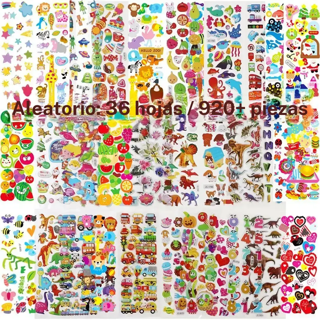 【Buen Fin】Set de 560/920 pegatinas, diseños 3D, letras, números, mariposas, peces, dinosaurios, suministros creativos para manualidades (DIY), decoraciones para manualidades infantiles, pegatinas de mariposa