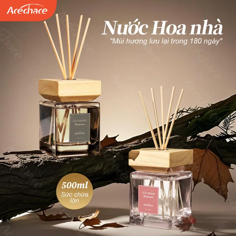 500 ml Room Fragrance Reed Diffuser for Bedrooms and Bathrooms, with 5 Reeds