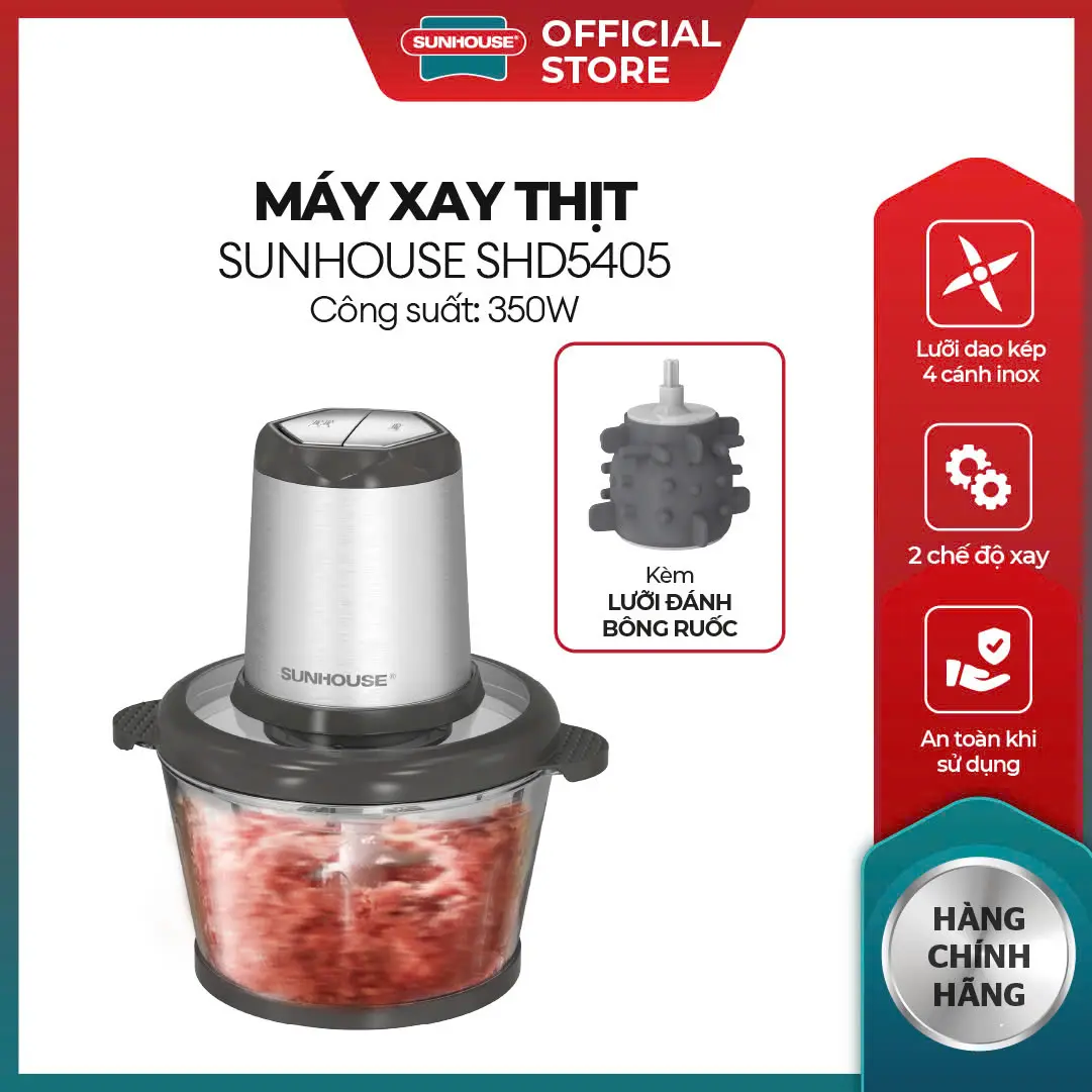 Sunhouse SHD5405 Meat Grinder, 2 Grinding Modes, Automatic Overheat Shutoff