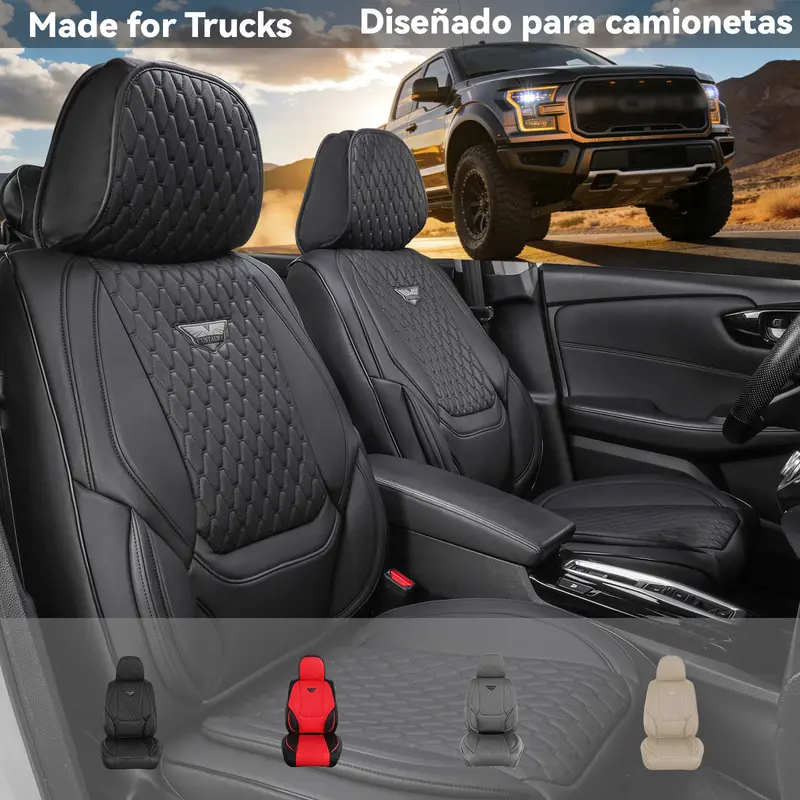 EKR Semi-Custom Deluxe 5-Seat Waterproof Car Seat Cushions and Truck Seat Protectors, Universal Fit for 80% of Vehicles, Including Tacoma, with 2-Year Warranty