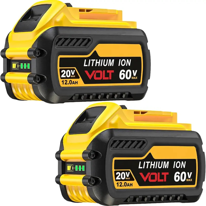2Packs 12.0Ah Replacement for Dewalt 20V Battery Compatible with Dewalt 20V/60V Battery DCB609 DCB606 DCB612 Series Power Tools Charger Lithium High Capacity Heavy Duty