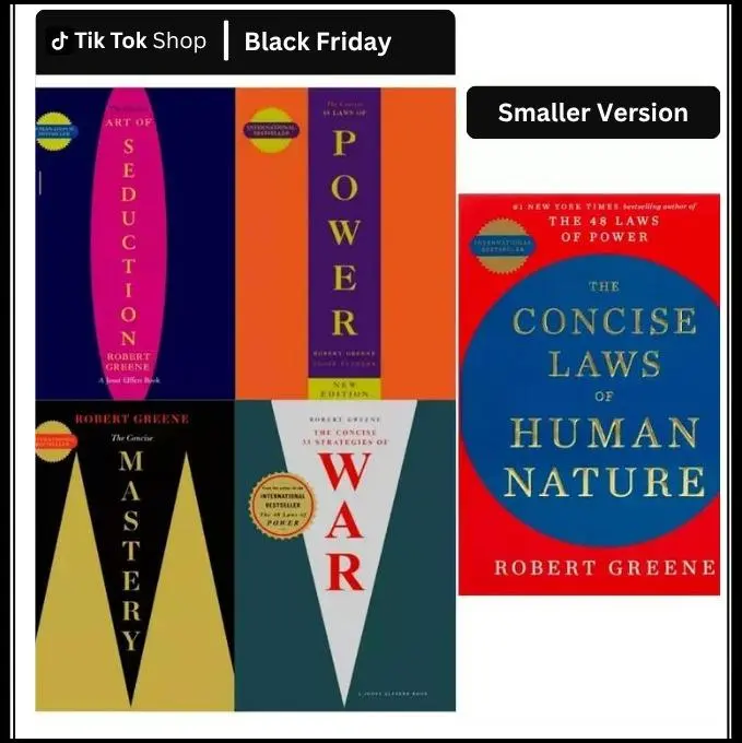 Colección de 5 libros de Robert Greene, ediciones concisas en formato pequeño: Las 48 leyes del poder, El arte de la seducción, Maestría y más, juego de copias exactas