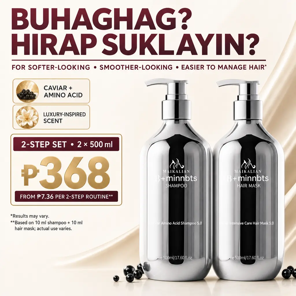 Maikalian Caviar Amino Acid Shampoo & Haarmaske – Set gegen fettigen Ansatz und Schuppen, zur Haarpflege und Glättung, mit 48H-Duft