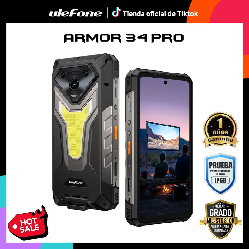 Ulefone Armor 34 Pro Rugged Phone with Projector, Military-Grade Durability and Almost 2 Months of Standby Battery Life
