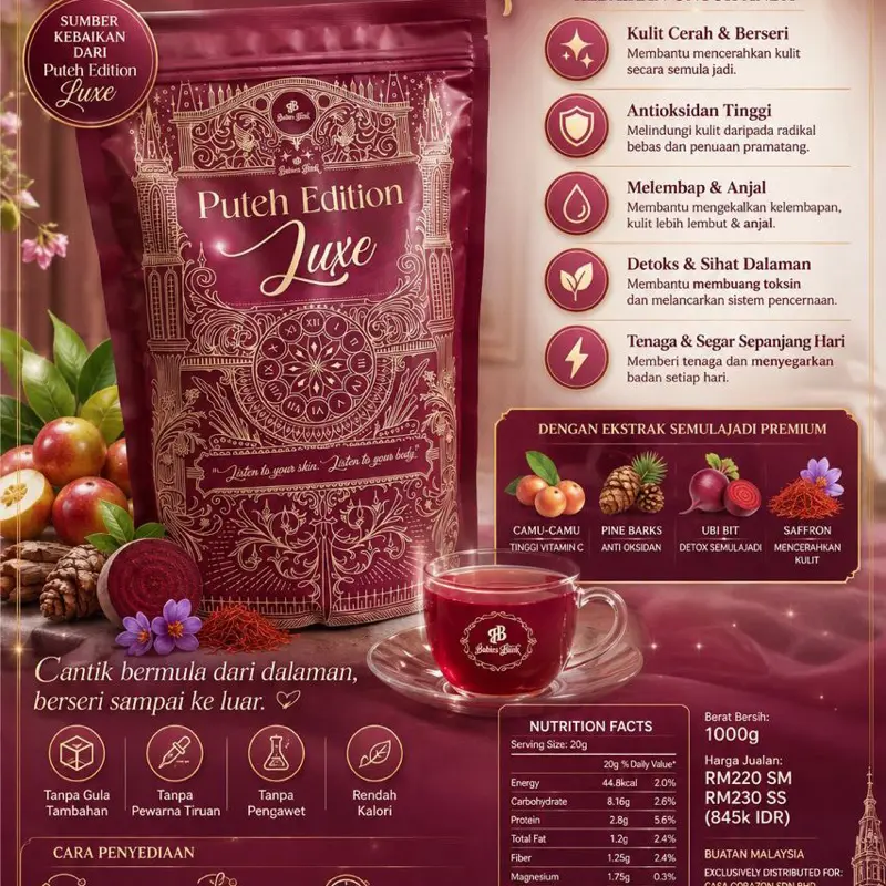 PUTEH EDITION LUXE 1KG Powdered Drink – Babies Blinks by Datin Lyanaz Hassan, Limited Edition While Stocks Last #datinlyanaz #babiesblink #putehedition #pchb
