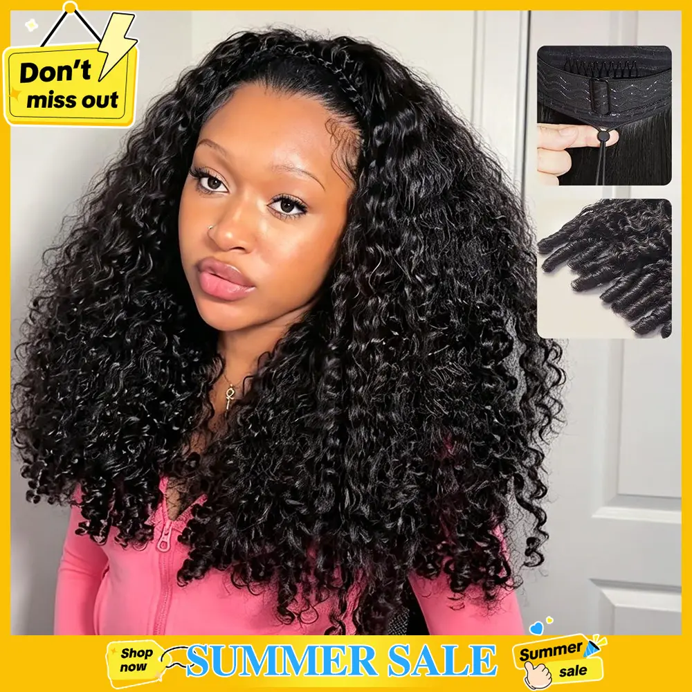 Afterblack burmesische lockige Half Wig aus Echthaar für Damen, 26 Zoll, kleberlos, nahtlos umlegbar, mit Kordelzug und unsichtbarem Haaransatz, anfängerfreundlich – nur $119 #HairStyle #TikTokShopSpringGlowUp #Summervibes #tiktokshopsummersale