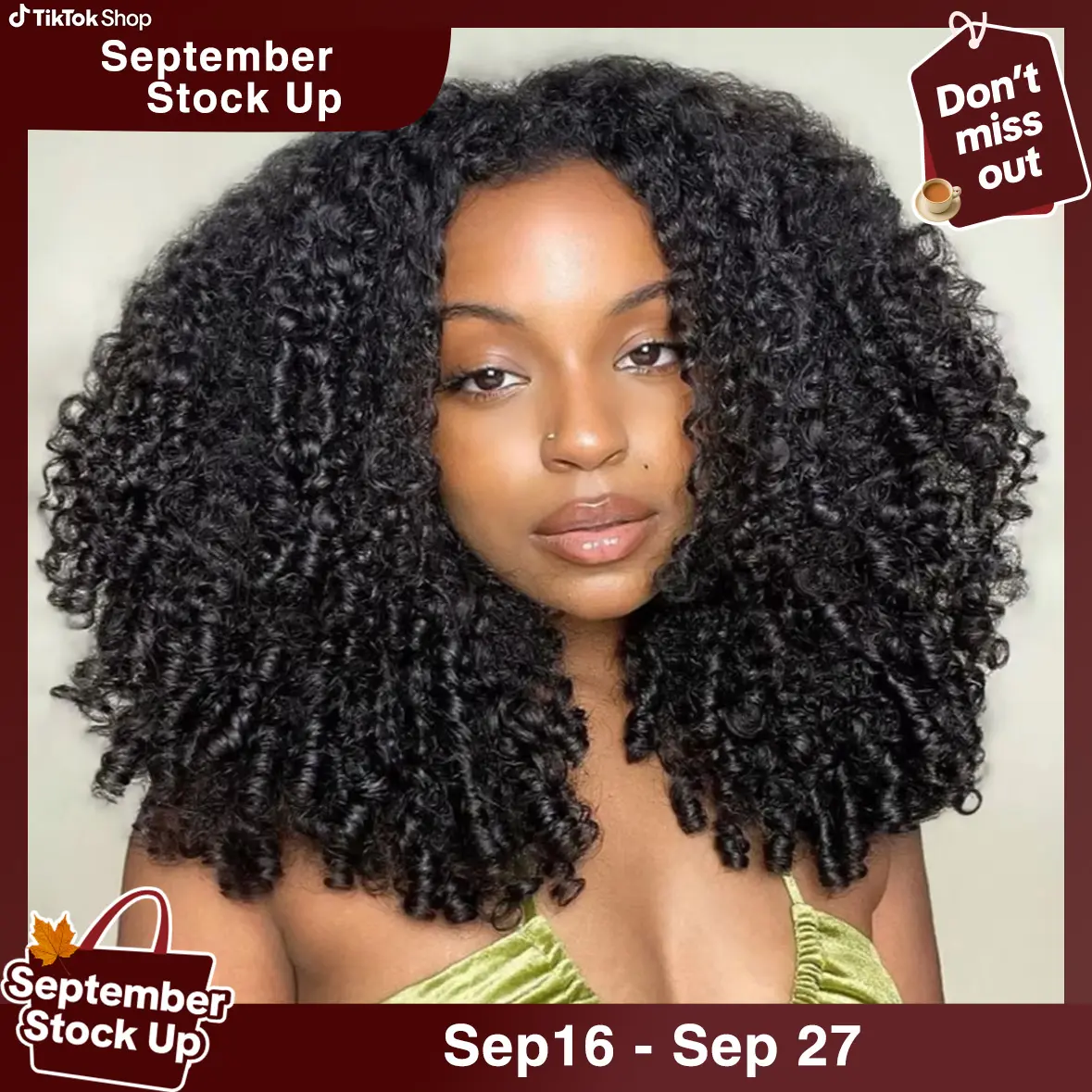 Pobokix Burmese Curly 3 IN 1 Half Wigs Human Hair Glueless Wig Human Hair Half Wig Drawstring 200% Density Burmese Curly Hair Half Wig For Women,sohochic