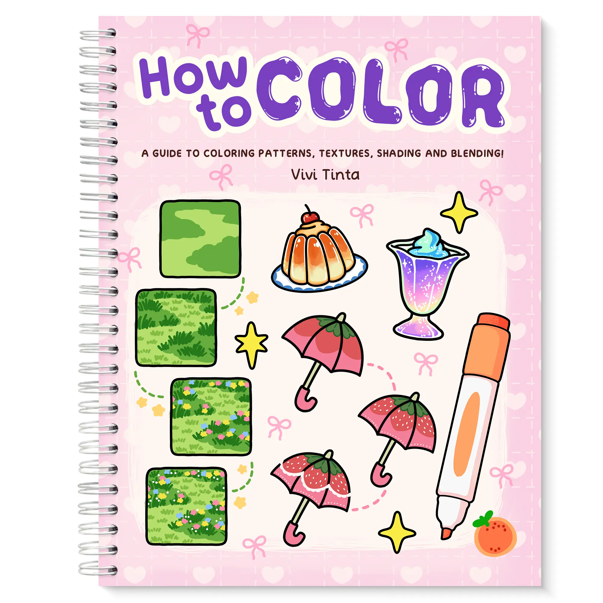 VIVI TINTA Adult Creative Colouring Gift Book — Visual Step-by-Step Guide to Patterns, Textures, Shading and Blending with Colouring Pages and Practice Space