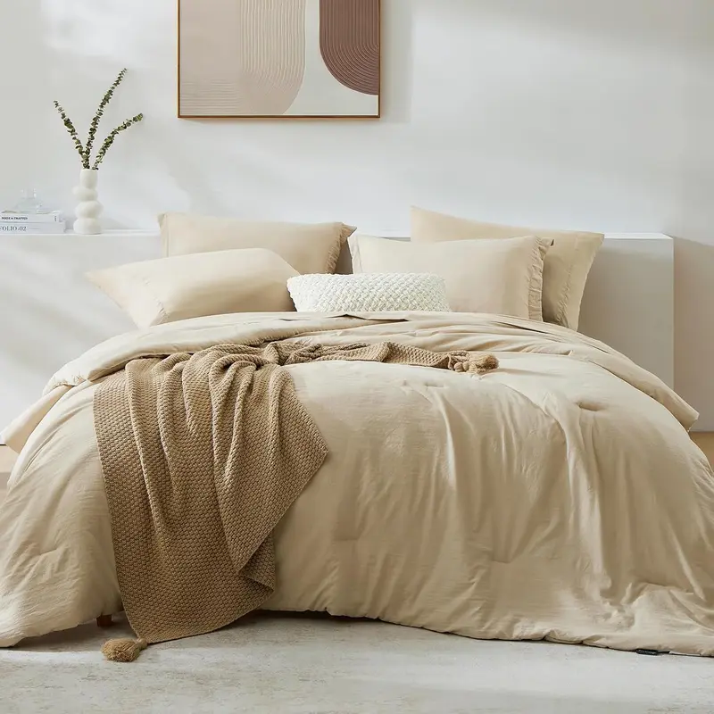 【FallPickDeals】Wrensonge Sage Green King Size Microfiber Quilt Bedding Set, 7 Pieces, All Seasons, with Double-Sided Storage Pockets, Flat Sheet, 2 Pillow Shams and 2 Pillowcases