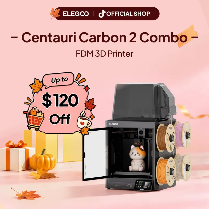 Printer 3D ELEGOO Centauri Carbon 2 Combo, Auto Leveling, Kecepatan Cetak 500 mm/s, CoreXY, Area Cetak 256 x 256 mm, Mendukung Banyak Warna, Ramah Pemula untuk Keluarga | Perlengkapan Cetak 3D, tiktokshopbacktoschool, Smart Monito