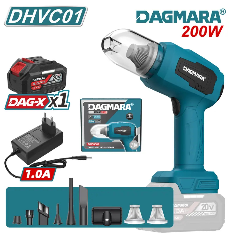 DAGMARA Cordless Handheld Car Vacuum with Brushed Motor and High-Power Suction for Car, Home, Office and Pet Hair