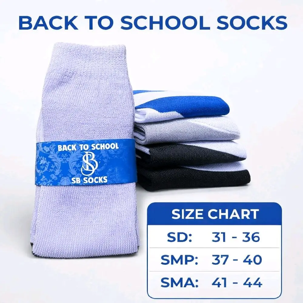 6 & 3 PCS KAOS KAKI SEKOLAH SD SMP SMA PUTIH/HITAM TERMURAH / KAOS KAKI SEKOLAH (KKIKT)