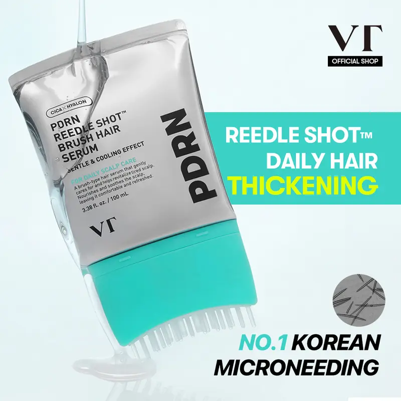 VT COSMETICS PDRN Reedle Shot Hair Brush Serum with PDRN and Original Liquid Microneedling for Scalp and Root Care