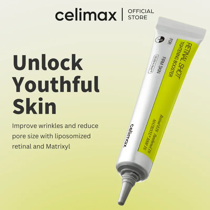 Celimax Vita A Retinal Shot Tightening Booster, 15mL, for Firmer-Looking Skin and the Appearance of Pores, Wrinkles and Fine Lines