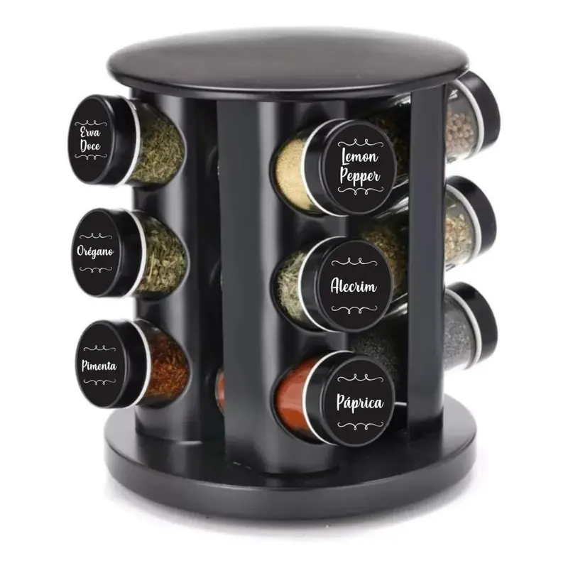 36 Vinyl Labels for Spice and Pantry Jars, 3.8 x 3.8 cm Adhesive Decals