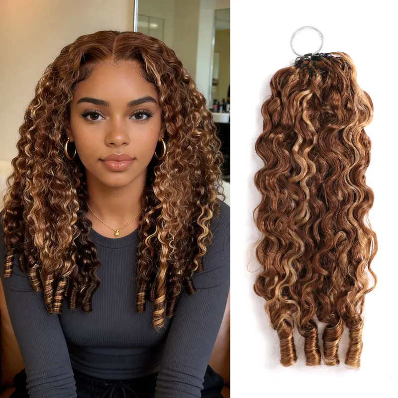 OQ HAIR Highlight 4/27 Burmese Curly Crochet Human Hair with Miracle Knots for Boho Braids, Time-Saving Wear, #TikTokShopFallDealsForYou